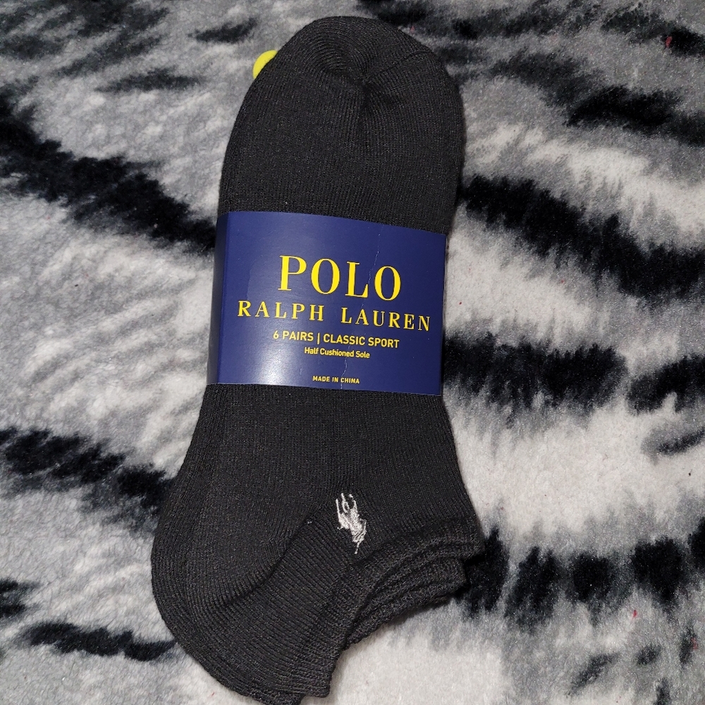 Polo Classic Socks (Black)(6 Pairs)(Size 6-12)
